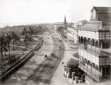 Strand Road Rangoon Burma Street Scene Colonial Architecture Vtg. Photo 19thC. picture