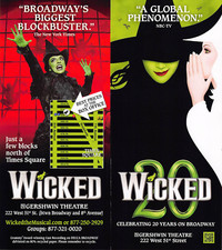 Wicked 20 years anniversary musical 2023 Broadway New York City ad flyer picture