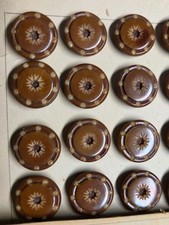 Vtg Super Ivory Vegetable Ivory Buttons 2 Cards Lot Brown Starburst Eco picture
