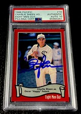 PSA Auto 10 Charlie Sheen 1988 Pacific Eight Men Out Autograph Authentic DNA #10 picture