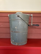 Vintage Wooden Hand Crank Ice Cream Maker Original Bucket & Dasher picture