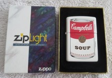 Zippo Campbell's Soup Andy Warhol Zip Light Salesman Sample Mint in Box - RARE picture