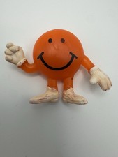VTG PVC Let’s Dance Smiley Face Figurine Retro Novelty Toy 1990s Orange picture