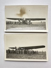 Royal Air Tri-Motor Airplane PHOTOs Original 2 Snapshots Mid 1920's Cars People picture