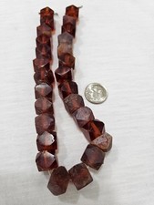 Antique Orange Vaseline Style Glass Beads 12