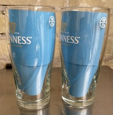 Pair: Guinness Beer Glasses Official PINT Certification Stamp Mark Gravity Glass picture