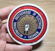 Vtg Brotherhood of Electrical Workers Union Seal Sticker Decal picture