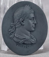 Wedgwood Philip The Younger Black Basalt Portrait Medallion Plaque C.1780-1795 picture