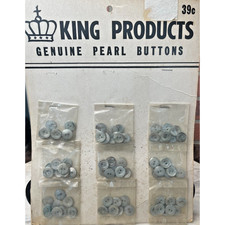 Buttons King Products Genuine Mother of Pearl NOS Gray Shell 9 Pack Vintage  picture