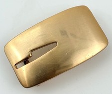 Vtg Minimalist Modernist Gold Tone Abstract Geometric Belt Buckle picture