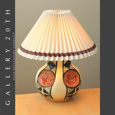 BEAUTIFUL MCM PRIMITIVE SCULPTURAL TABLE LAMP MID CENTURY VTG 50'S 60'S BROWN picture
