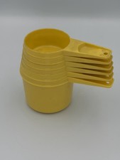 Tupperware Vtg Set of 6 Yellow Nesting Measuring Cups Baking picture