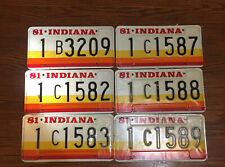 Vintage 1981 Indiana License Plate Lot Of 6 picture