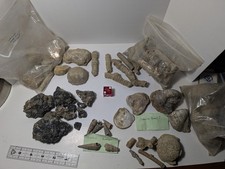Vintage Fossil Estate Reseller Mixed Lot Sphalerite Pyrite Turritella 6lb Box picture