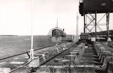 A Coal Freighter Docking At Detour MI Michigan 1958 RPPC Photo Postcard COPY picture