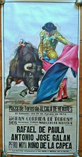 PLACE DE BULLS-MANIFESTO BULLFIGHTING ALCARA DE HENARES- 1974-CM 52X105-RARE  picture