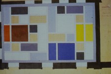 c1920's 35mm Slide, Theo van Doesburg Cafe Aubette Ceiling Design Color Photo picture