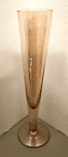 Pink Luster Champagne Flute Hammered Glass 10.25
