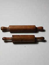 2 Vintage Wooden Antique Rolling Pin Primitive OLD WOOD Small One Piece CL2 picture