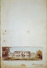 Virginia 1796 Benjamin Henry Latrobe Mill Hill Entrance House Church Drawing picture