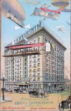 Fantasy Aviation 1910 Advertising Postcard, Hotel Lankershim, Los Angeles, CA picture