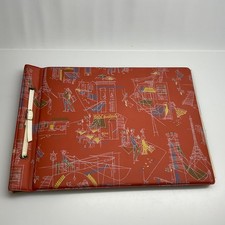 VTG 60’s Padded Vinyl Memo Photo Album Paris travel black pages picture