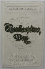 Antique Embossed Thanksgiving Postcard | Early 1900s, Best Wishes picture