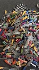 LOT OF 100 PCS 8” CUSTOM HANDMADE DAMASCUS SKINNER WITH LEATHER SHEETHS picture