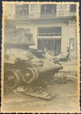 WWII Berlin 1945 Photo Destroyed Soviet T-34 Tank Buromaschinen Battle of Berlin picture