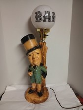Rare Antique W.C. Fields Chalkware Figure Bar Lamp WORKS Tested picture