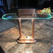 Vintage 1980'sRobert Sonneman Postmodern Copper Bankers Desk Lamp Dimmer Kovacs picture