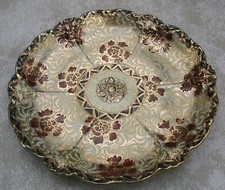 Ant Hand Painted Nippon Noritake Porcelain Plate w Heavy Gold Gilt Design picture
