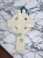 Belleek Christmas Ornament ST. KIERAN'S CROSS Celtic Knot Clover 5