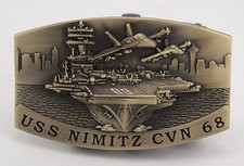 USS Nimitz (CVN-68) Crew Belt Buckle Antique Brass picture