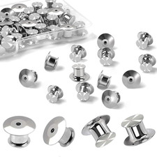 50PCS Metal Pin Backs, Locking Pin Back Fasteners for Badges, Lapel Pins & Craft picture