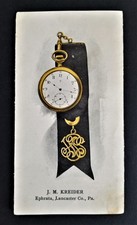 1880s antique J M KREIDER ephrata pa JEWELRY WATCH ADVERTISING  picture