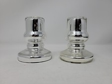Pair Antique Mercury Glass Candle Holders 4