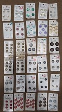 Vintage La Petite Buttons Pink, Blue And Multicolored 30 Cards  picture
