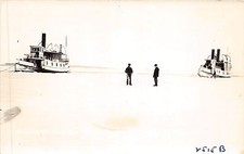 A42/ Belfast Maine Me RPPC Real Photo Postcard Reprint c1950 Winter Ice Steamers picture
