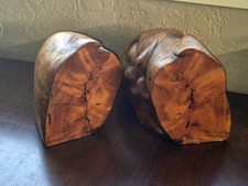 Burl Wood Bookends Book Ends Vintage Big Heavy High Quality Stunning Beauty  picture