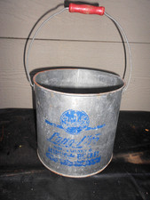 VINTAGE FRABILL METAL MINNOW BUCKET LONG LIFE NON FLOATING 9x8 in ADV. SIGN -C92 picture