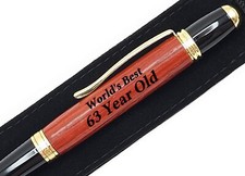 63rd Birthday Gift Idea For 63 Year Old Present World's Best Engraved Pen picture