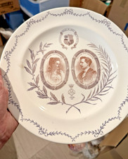 Antique 1896 Royal Worcester Commemorative Plate Mayor & Mayoress of Worcester picture