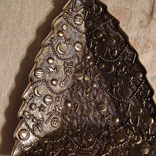 International Silver Company Silver Plate Christmas Tree Serving Tray picture