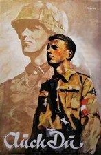WW2 WWII German Third Reich Jugend Boy Waffen Elite Propaganda Poster Print picture