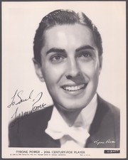 TYRONE POWER - INSCRIBED PHOTOGRAPH SIGNED CIRCA 1937 picture
