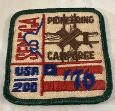 Vintage 1976 SENECA DISTRICT Boy Scout Pioneer Camporee PATCH BSA DP Camp Badge picture