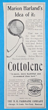 Antique 1898 Magazine Ad COTTOLENE N.K. Fairbank Marion Harland Chicago Illinois picture