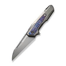WE Knives Falcaria 23012B-1 Blue Flamed Titanium CPM 20CV Stainless Pocket Knife picture