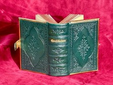Bible Antique Book Common Prayer Green Verdigris Leather Brass Clasp & c1871 picture